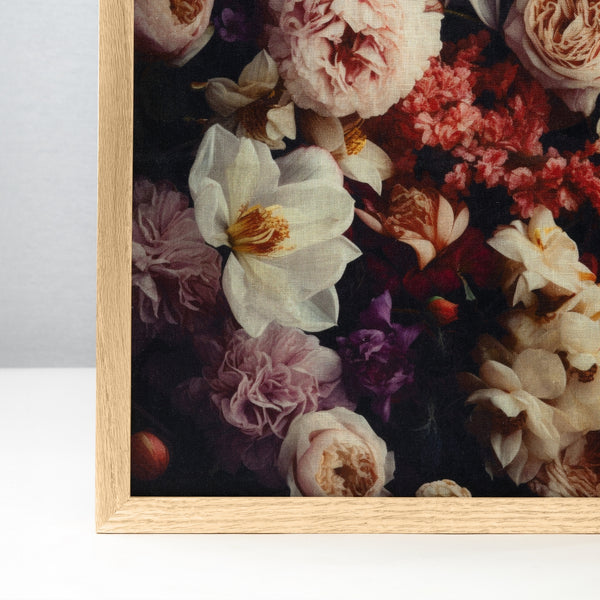 <strong>Printed like art, not made like tech.</strong> Our woven linen canvas holds vivid artwork — no plastic mesh, no compromises.